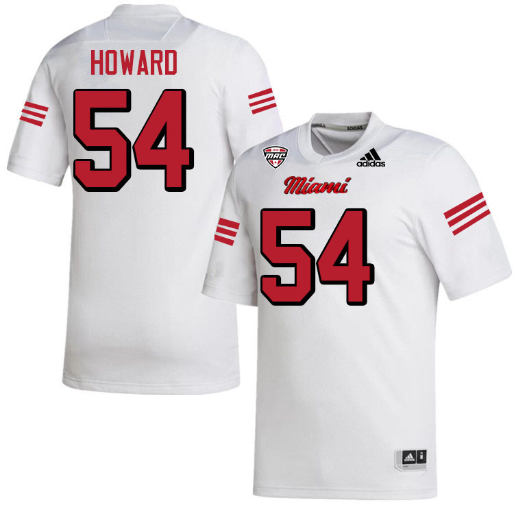 Miami University Redhawks #54 Aiden Howard College Football Jerseys Stitched-White